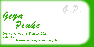 geza pinke business card