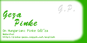 geza pinke business card